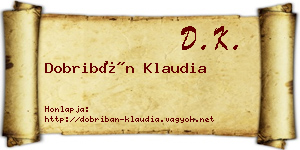 Dobribán Klaudia névjegykártya
