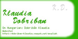 klaudia dobriban business card